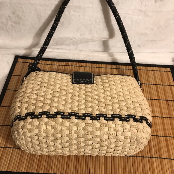 Brighton Straw Shoulder Bag w/ Leather Handle - Picture 6 of 8